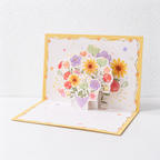 CouldNook Bouquet Greeting Card - Raised Floral Illustrations and Lined Message Panel