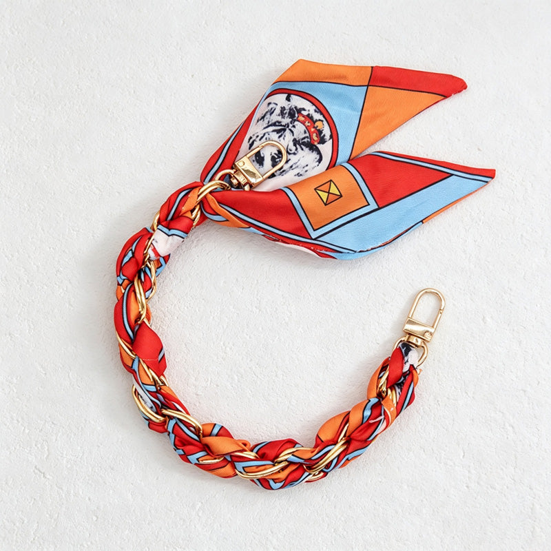 CloudNook Silk Scarf Phone Wrist Strap‑Braided Anti‑Lost Lanyard