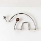 Elephant Phone Stand - Curved Metal Outline and Bead
