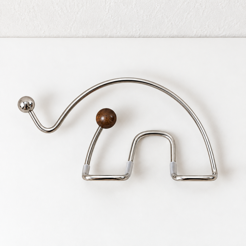 Elephant Phone Stand - Curved Metal Outline and Bead