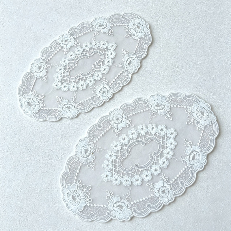 CouldNook Embroidered Lace Mat - Round and Oval Sizes