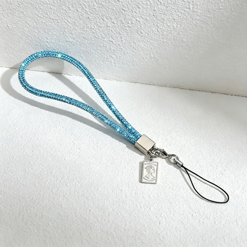 CouldNook Rhinestones Set Wrist Phone Strap with Closely Set Reflective Stones