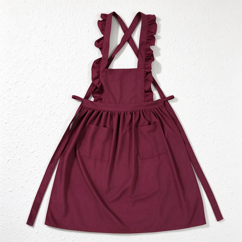 CouldNook Ruffle Strap Apron - Lace or Plain Pockets