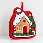 Printed Christmas Hand Towels with Shaped Holiday Scenes