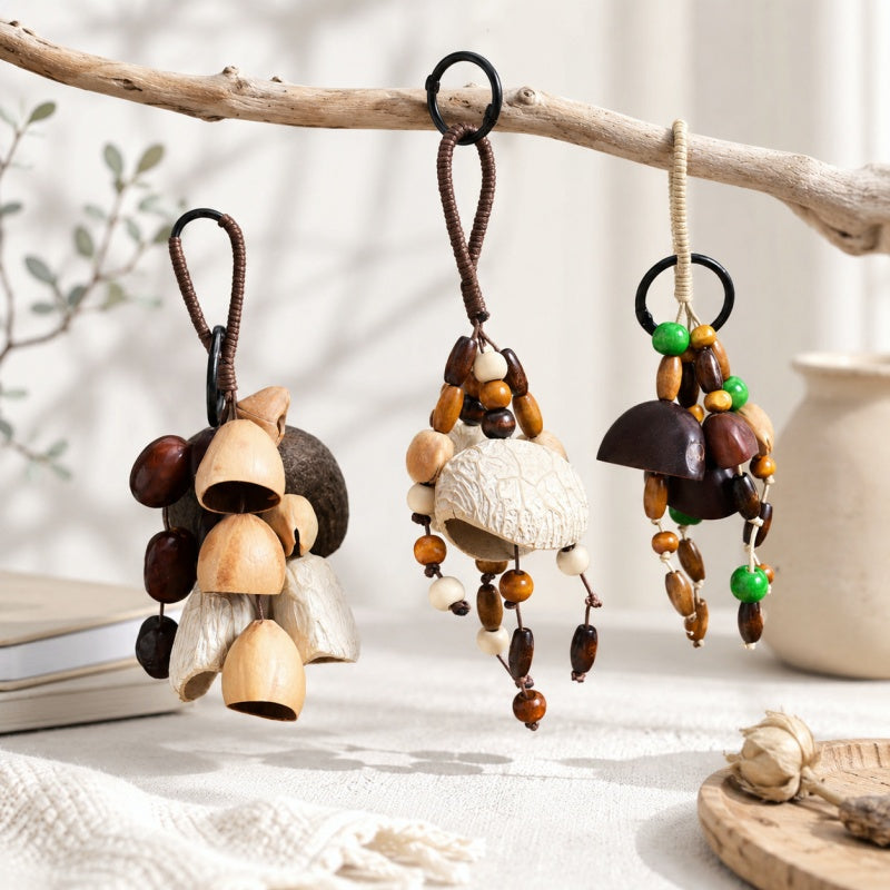 CouldNook Natural Seed Shell Chime - Beads and Braided Loop