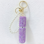 CouldNook Rhinestone Perfume Bottle Keychain - Beaded Loop and Rounded Cap