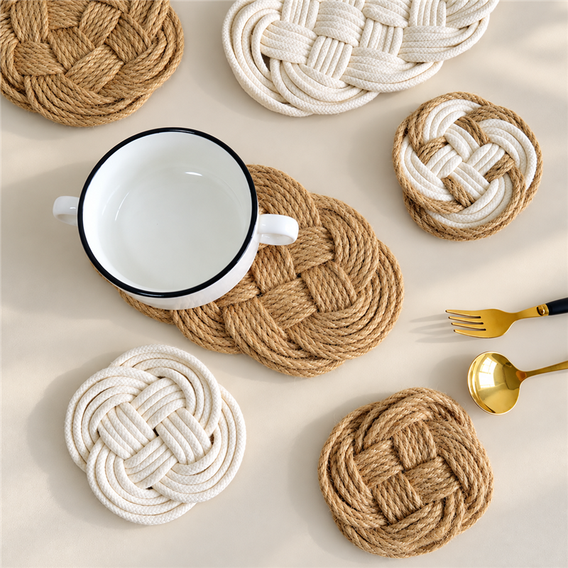 Woven Knot Coaster in Round or Oval Shapes
