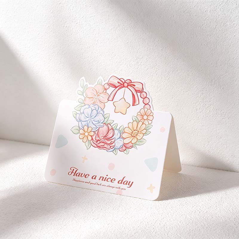 CouldNook Floral Greeting Card - Pastel Bouquets Wreaths And Ribbon Illustrations