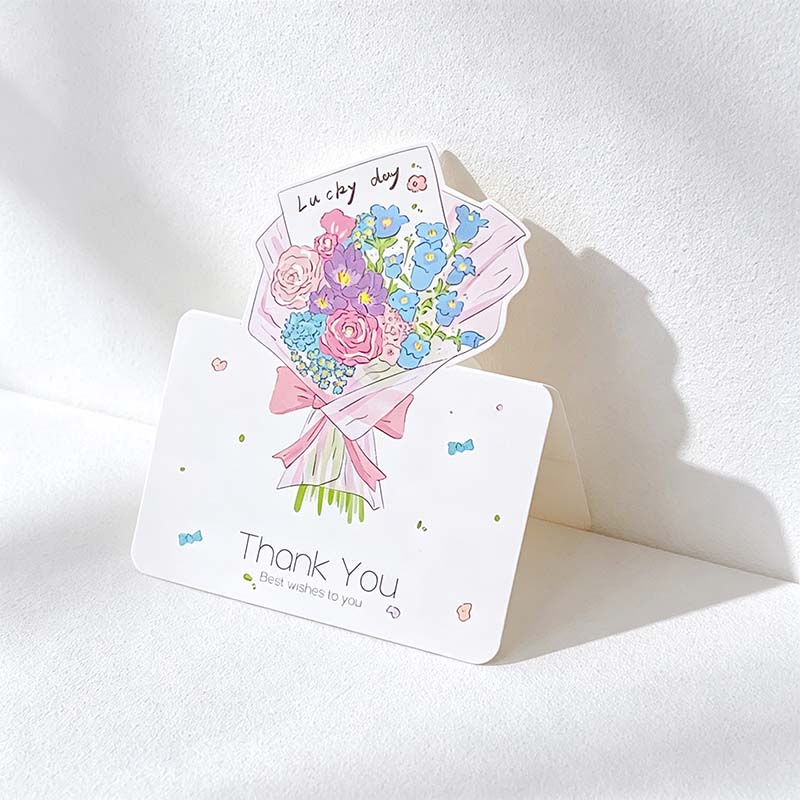 CouldNook Bouquet Thank You Card - Illustrated Flowers And Folded Base
