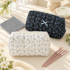 CouldNook Floral Makeup Bag - Tiny Bow Accent