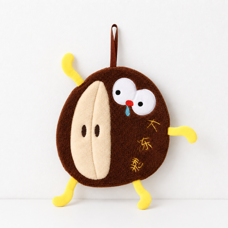 CouldNook Cartoon Coral Fleece Hand Towel‑Hanging Absorbent Cloth
