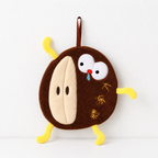 CouldNook Cartoon Coral Fleece Hand Towel‑Hanging Absorbent Cloth