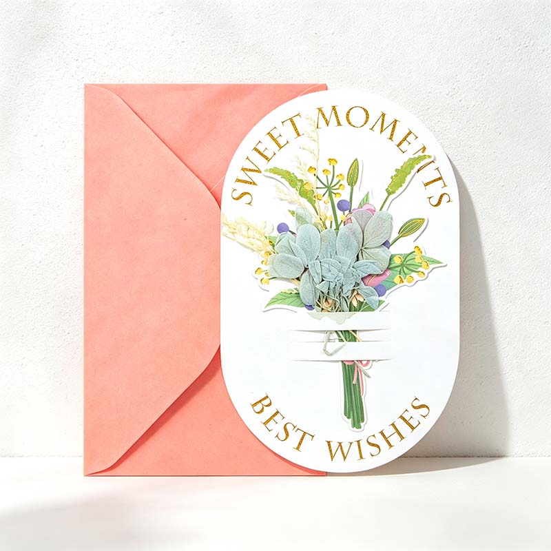 CouldNook Floral Greeting Card - Layered Bouquet And Framed Flower Designs
