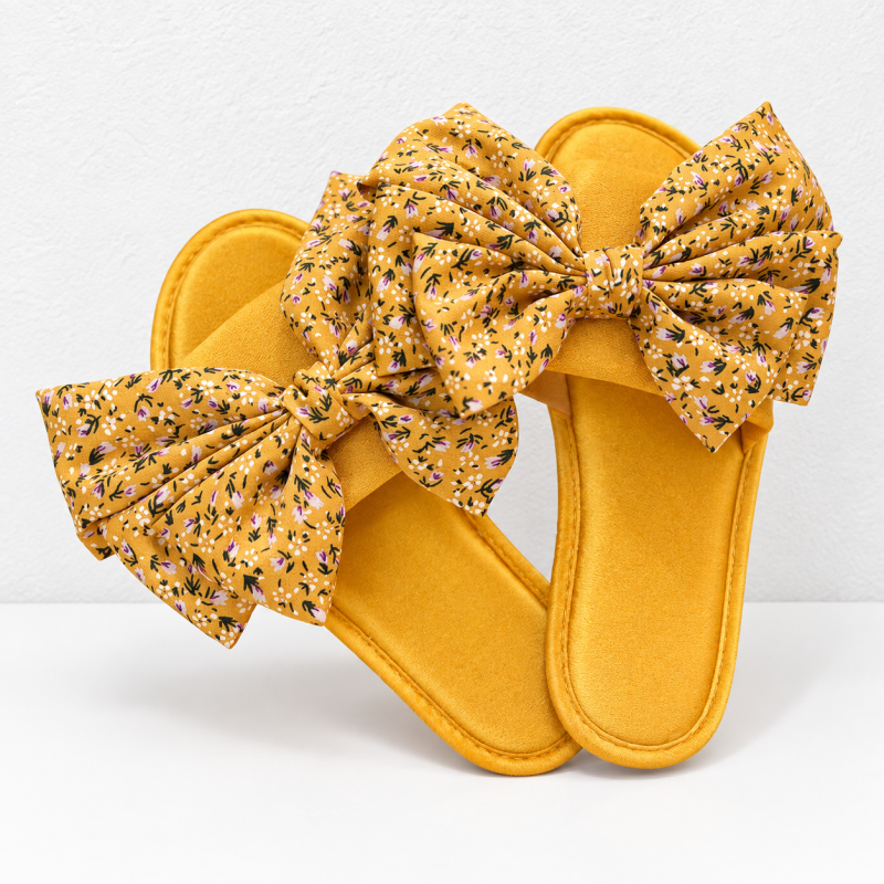 CouldNook Floral Bow Slippers - Seven Satin-Look Colors Collection