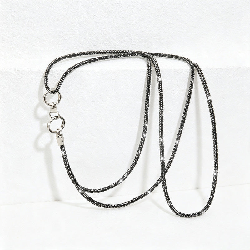 CouldNook Rhinestones Set Crossbody Phone Strap with Slender Stone-Set Line