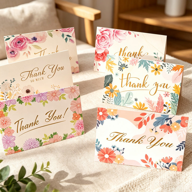 CouldNook Thank You Greeting Card - Floral Border Designs