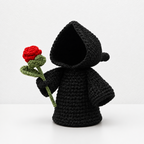 CouldNook Halloween Yarn Reaper Doll - Hooded Figure and Props