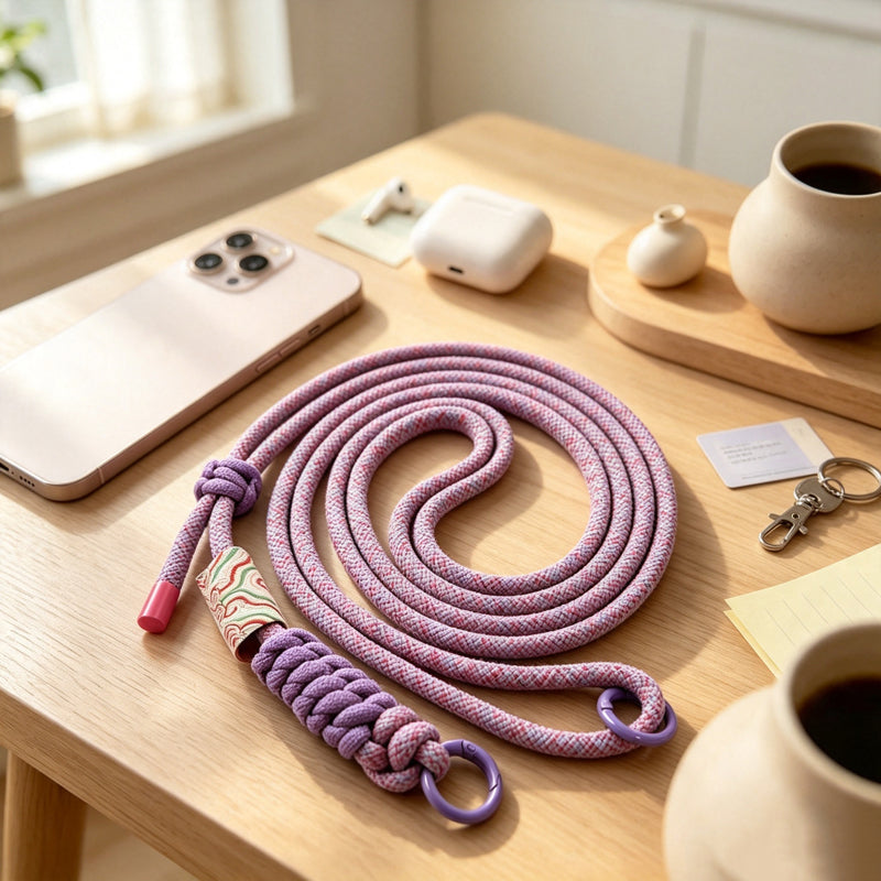 CouldNook Adjustable Braided Phone Strap - Knotted Shoulder Cord