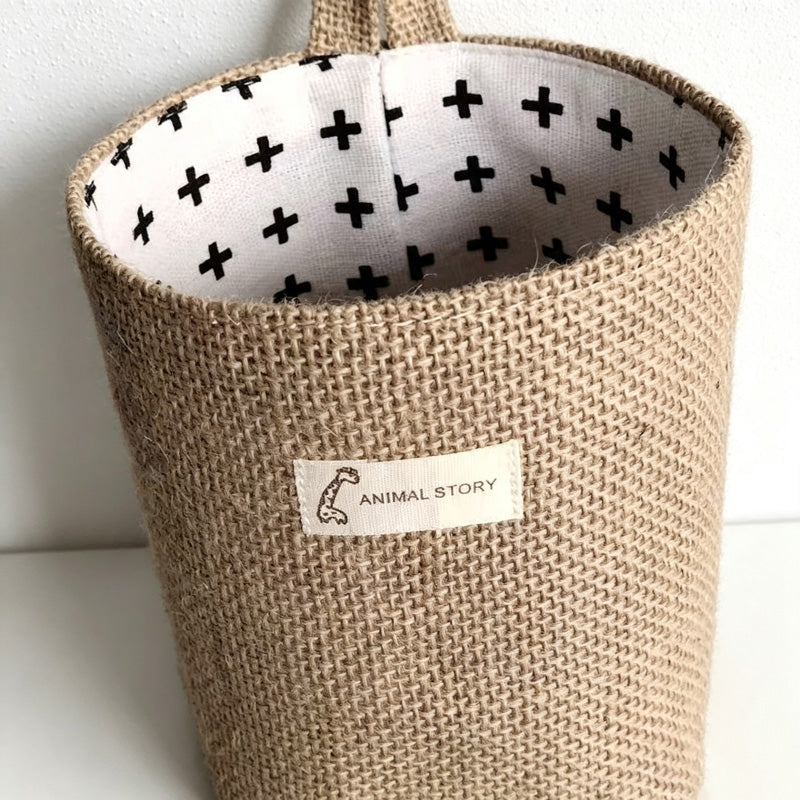 CloudNook Cotton Linen Hanging Storage Bag‑Wall Mount Organizer