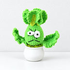 CouldNook Crocheted Character Pot Ornament - Colorful Figures And White Pots