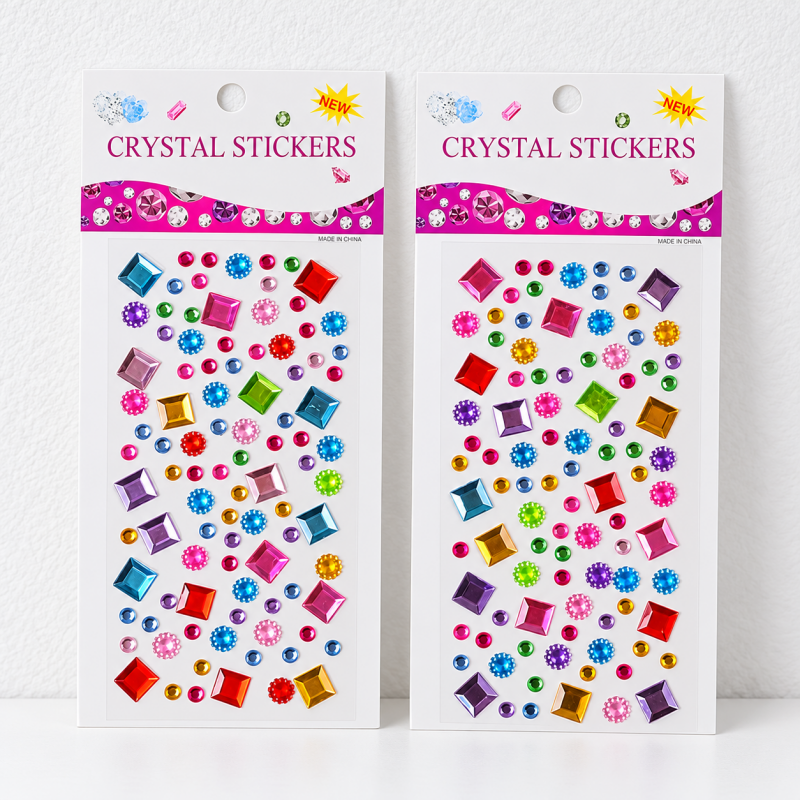 Gem Stickers - Faceted Hearts Stars and Floral Shapes