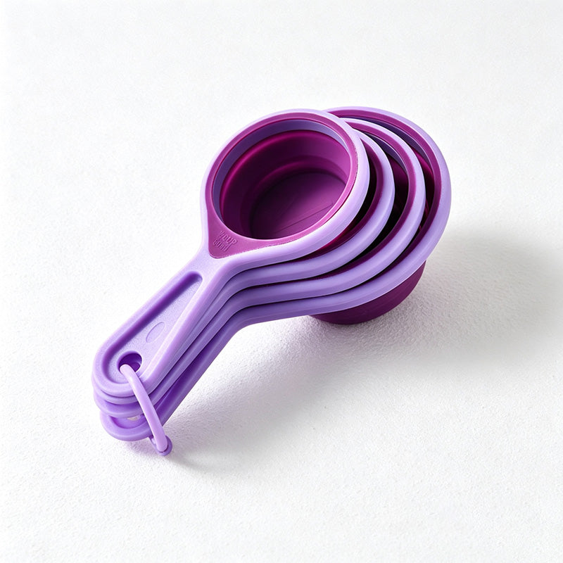 CouldNook Collapsible Silicone Measuring Spoon Set - Nested Multi-Size Design