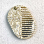 CouldNook Oval Mirror Comb - Patterned Acetate and Gold-tone Swivel Pivot
