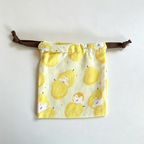 CloudNook Cartoon Print Drawstring Pouch‑Cotton Blend Small Storage Bag