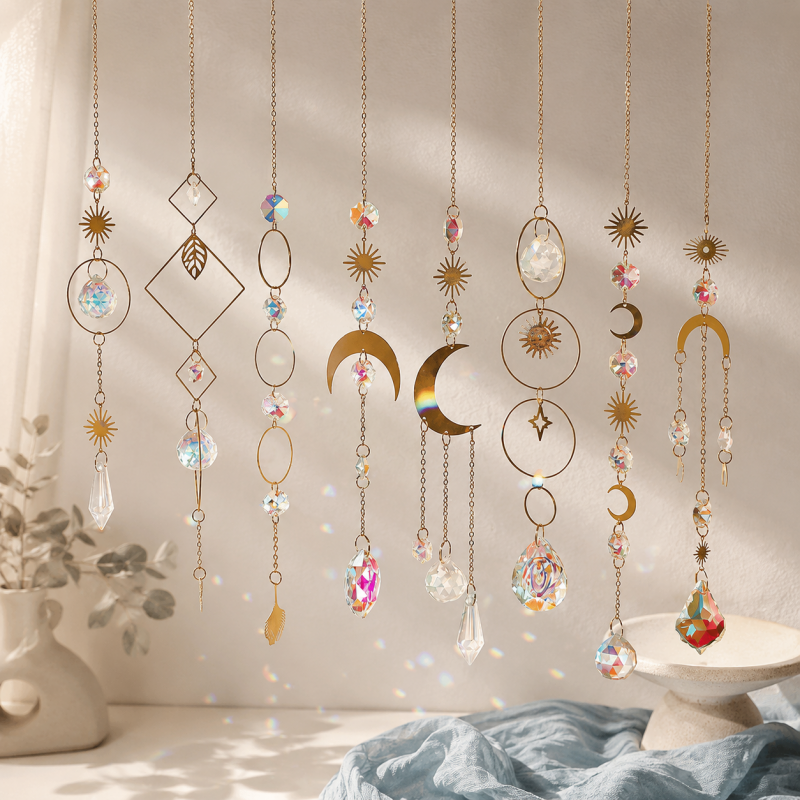 CouldNook Assorted Crystal Suncatcher - Varied Hanging Prism Designs