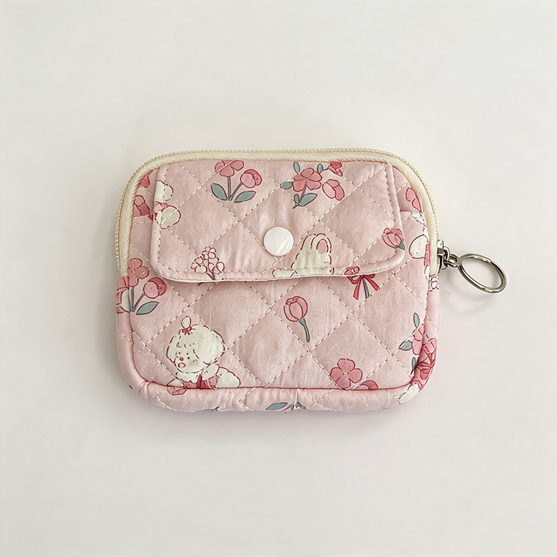 CloudNook Quilted Print Coin Purse‑Multi‑Pattern Card Wallet