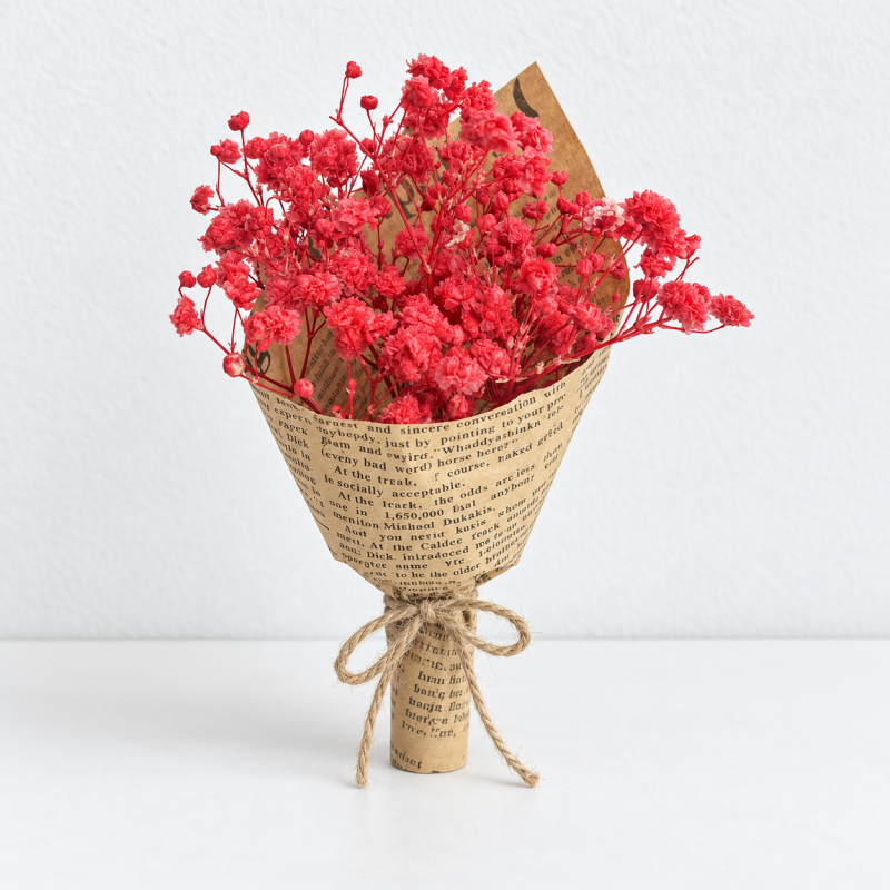 CouldNook Mini Dried Flower Bouquet - Newsprint Style Wrap