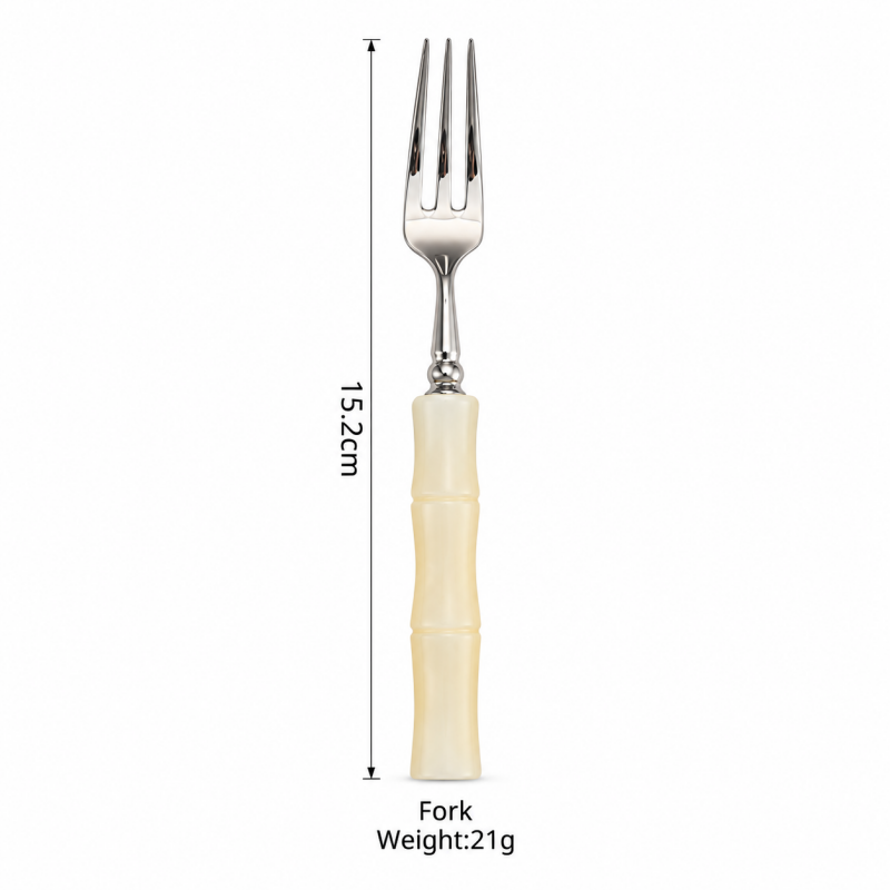 Bamboo Style Flatware - Segmented Acrylic Handles and Steel