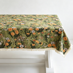 CouldNook  Linen Blend Jacquard Cloth Tablecloth - Warm Dining Accent