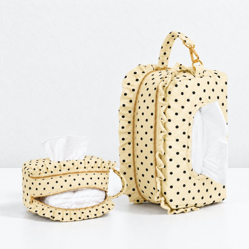 CouldNook Ruffled Tissue Storage Bag - Double Zipper Sections