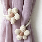 Flower Curtain Tieback with Flexible Wrapped Stem