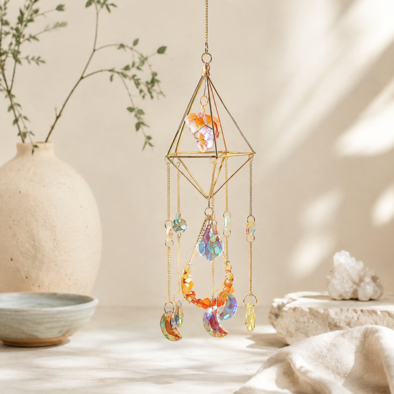 CouldNook Celestial Crystal Suncatcher Ornament - Assorted Geometric Frames