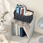 CouldNook Polka Dot Quilted Fabric Storage Basket - Open Top