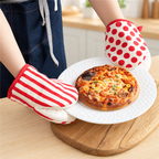 Oven Mitt with Stripes or Polka Dots