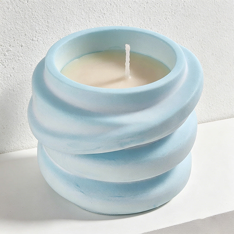 CouldNook Abstract Geometric Scented Candle - Modern Swirl Art Decor