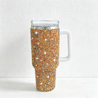 CouldNook 40oz Rhinestone Tumbler-Stainless Steel Vacuum Insulated Ice Tumbler with Handle & Straw