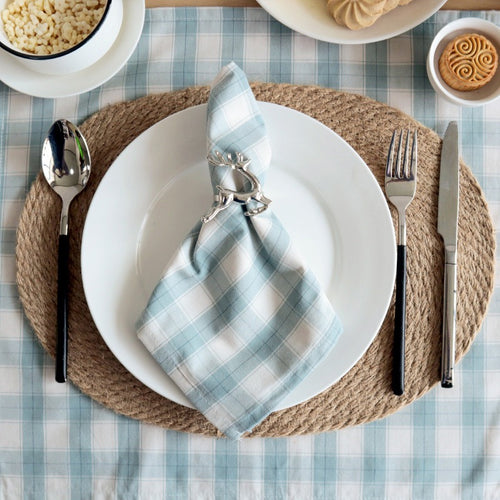 CouldNook 100% Cotton Plaid Napkin - Nordic Minimalist Checkered Tea Towel
