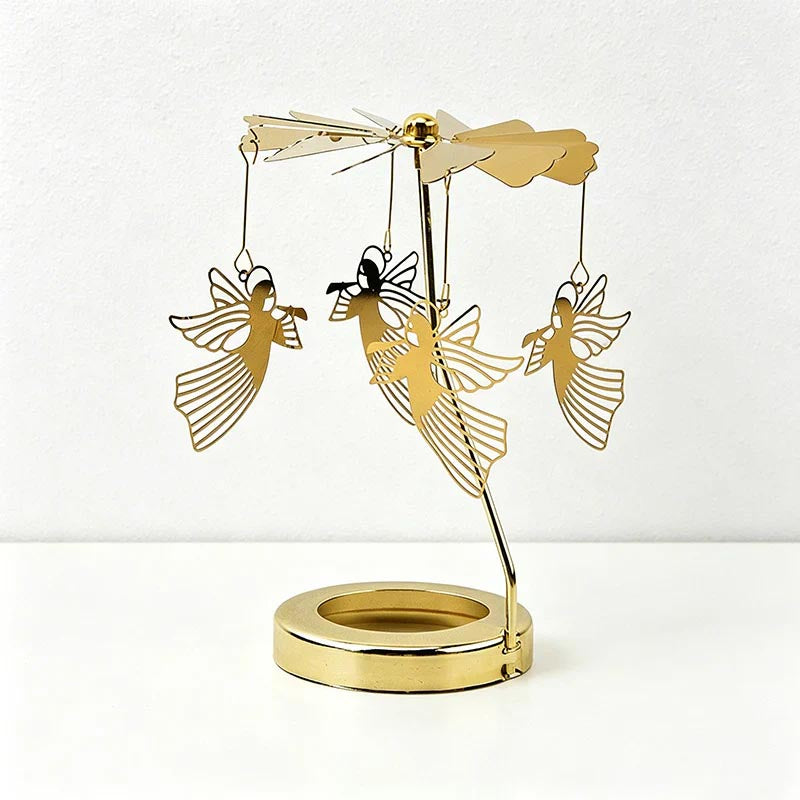 Rotating Carousel Candle Holder Candle Making Kits - Golden Spinning Tealight Carousel
