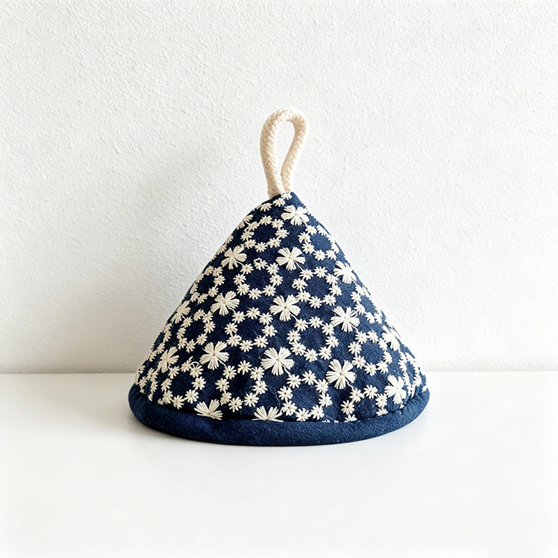 CouldNook Embroidered Floral Triangle Pot Holder - Cottagecore Mini Mitt