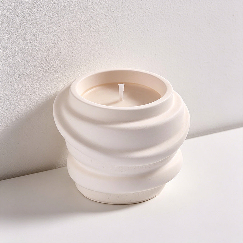 CouldNook Abstract Geometric Scented Candle - Modern Swirl Art Decor