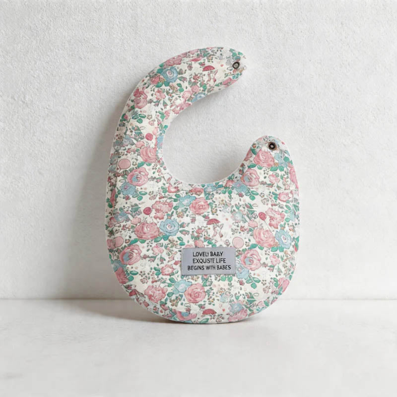 CouldNook Premium Cotton Baby Bib - Aesthetic Vintage Floral Drool Apron