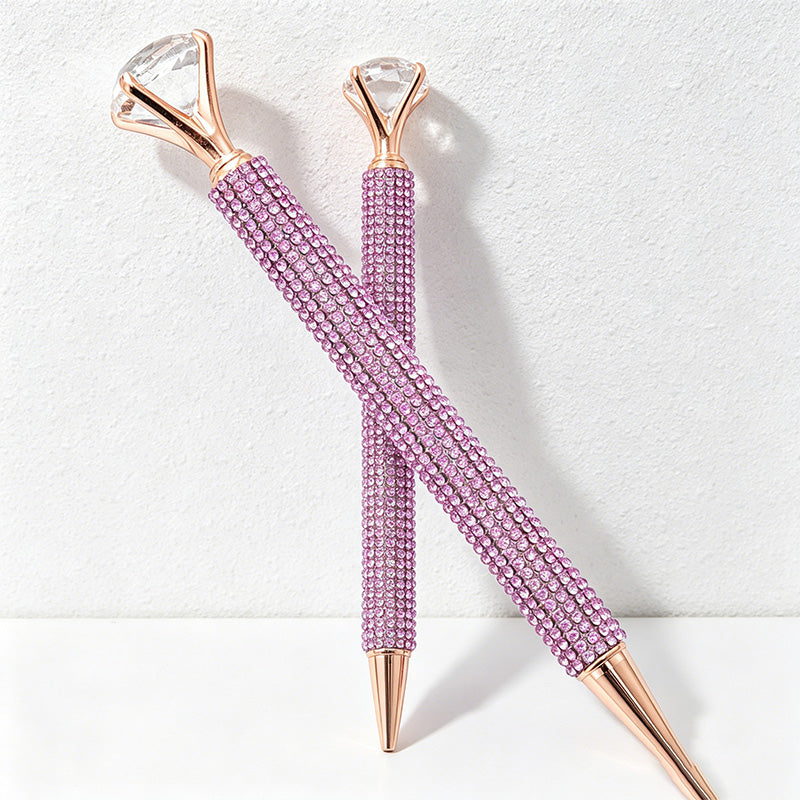 CouldNook Pen-Luxury Large Diamond Top Rhinestone Paved Twist Metal Ballpoint Pen Bling Gift Pen for Office School Wedding(5PCS)