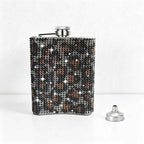 CouldNook 6/8oz Bling Rhinestone Hip Flask - Pocket Size with Funnel (Leopard & Gradient Series)