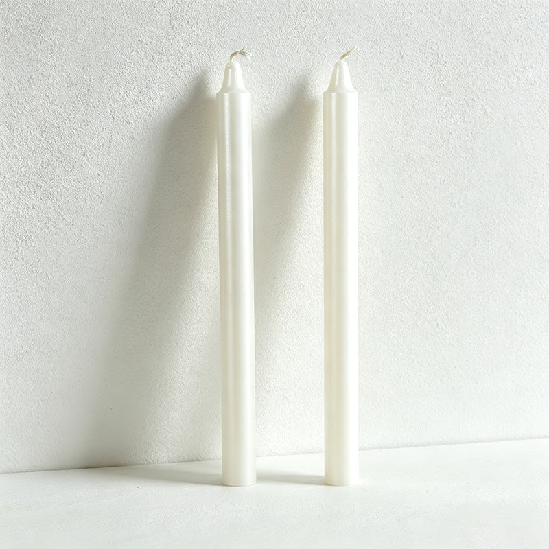 Pearl Elegance Taper Candle Set - Luxury Long Stem Candles for Weddings & Events