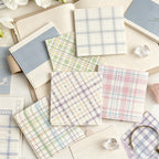 CouldNook Pastel Plaid Memo Pad - Aesthetic Non-Sticky Journaling Paper (200 Sheets)