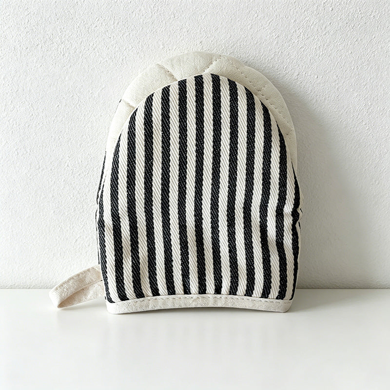 CouldNook Cotton Duckbill Oven Mitt - Minimalist Striped Kitchen Pot Holder